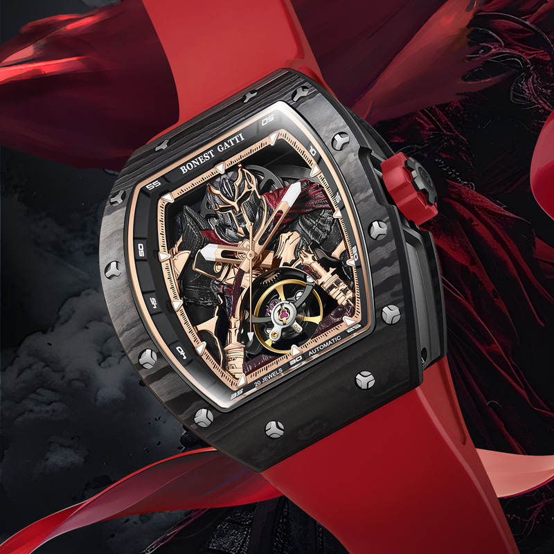 German Bugatti Bonest Gatti Watch Brand Fully Automatic Mechanical Watch Men's Model for Foreign Trade and Cross-Border Sales