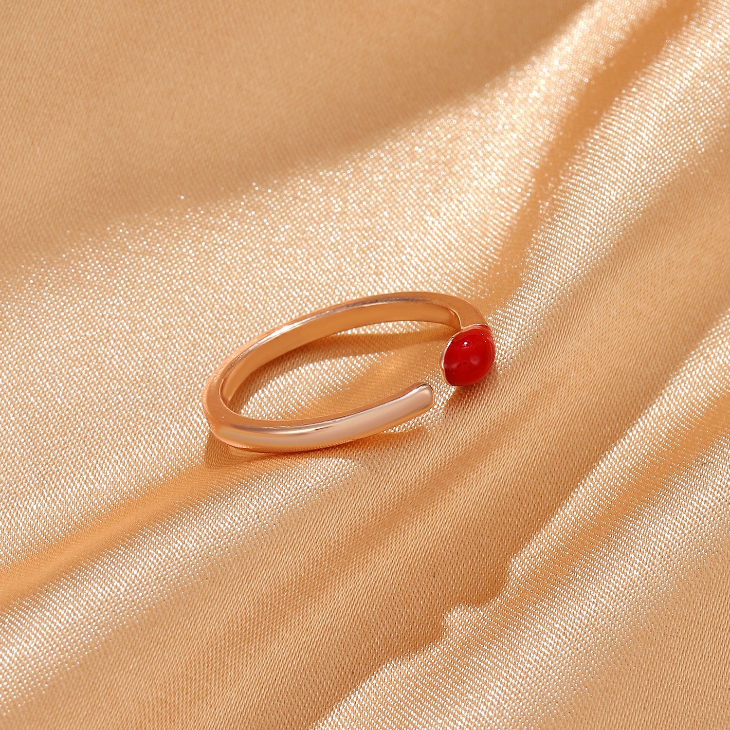 Korean style geometric drip oil match head copper opening rings wholesale