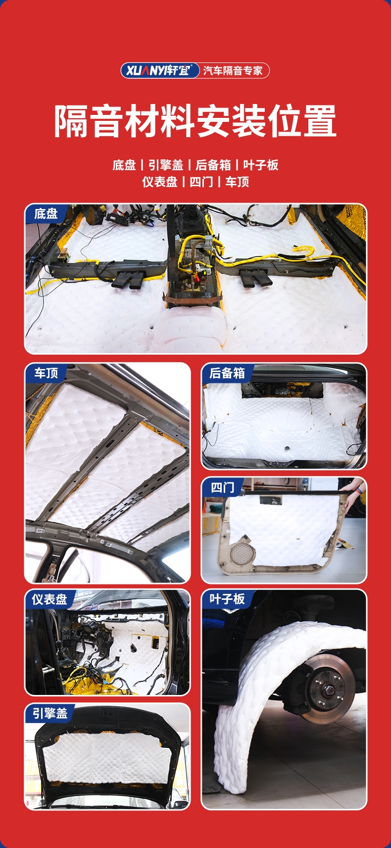 Car sound insulation anti-vibration board whole car sound insulation cotton material four-wheel sound absorption cotton four-door modified door noise reduction sticker self-adhesive