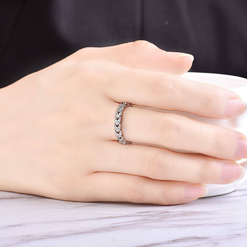 4MM Fashion Simple Triangle Zircon Ring Open Size Adjustable Tail Ring Arrow Shape Ring_voghion.com