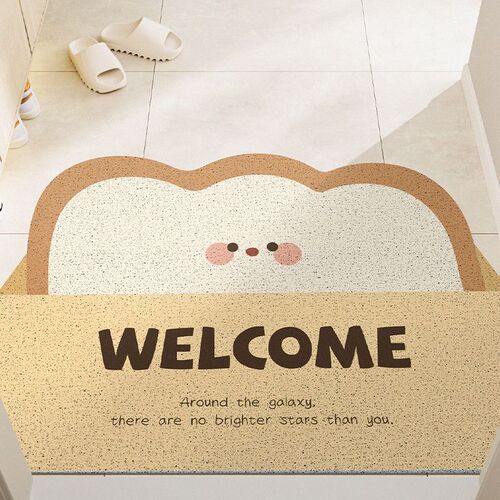 Cute entrance door rub soil foot mat household silk circle door mat living room entrance door stain-resistant floor mat