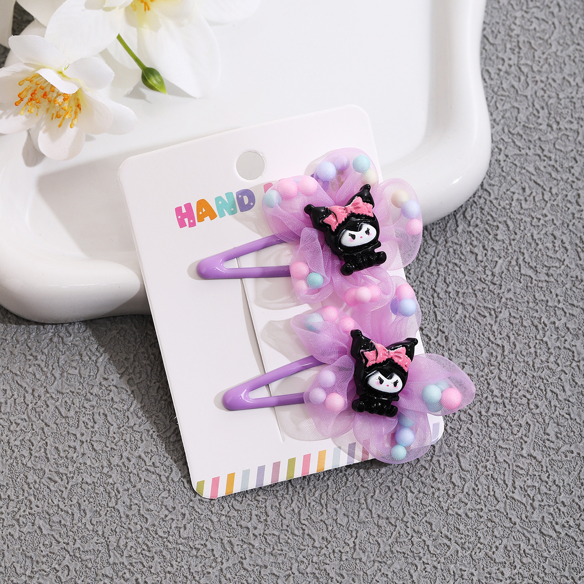Niños lindo Kuromi horquilla tocado niña bebé flequillo clip lateral horquilla clip clip de dibujos animados niña accesorio para el cabello