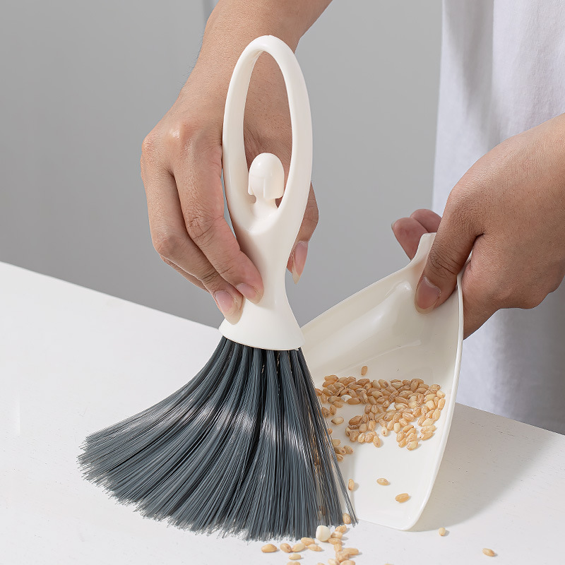 Household Desktop Cleaning Broom Dustpan Set Mini Dust Soft Wool Sweeping Bed Sweeping Broom Plastic Small Garbage Shovel