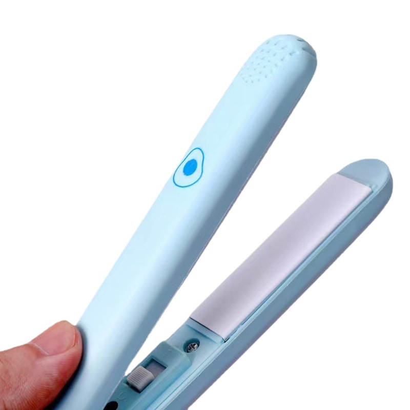 Mini plancha de pelo, barra rizadora, plancha de pelo férula de doble uso, flequillo, hebilla interna, máquina de sellado, férula, peluquería esponjosa