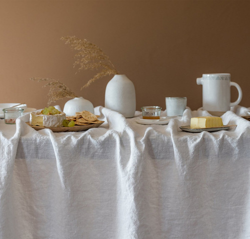 5ZV7 wholesale thickened pure linen linen cotton linen simple tablecloth/tablecloth/tablecloth (linen white