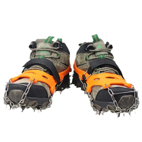 23-tooth silicone crampons, stainless steel crampons, outdoor mountaineering and ice climbing anti-slip shoe covers, snow reinforced anti-skid chains