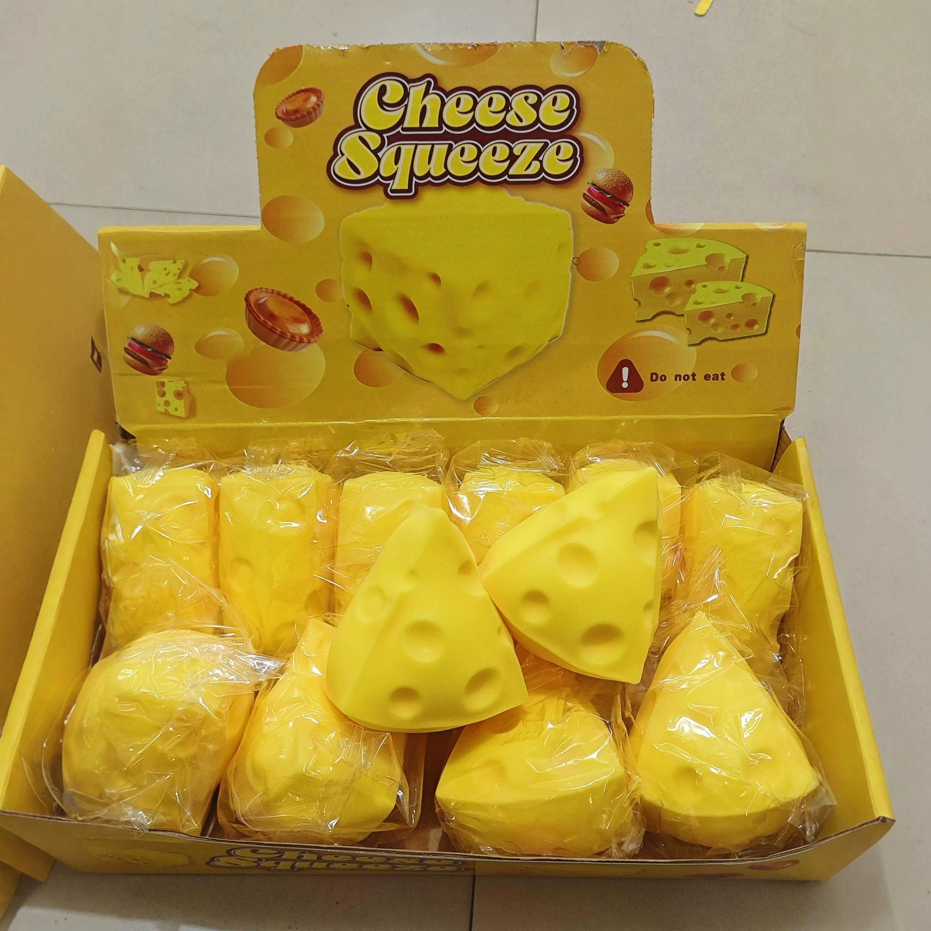 Cross-border foreign trade triangle cheese squishy toy, popular online stress-relief simulation toy
