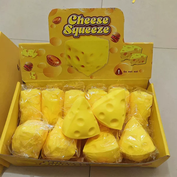 Cross-border foreign trade triangle cheese squishy toy, popular online stress-relief simulation toy