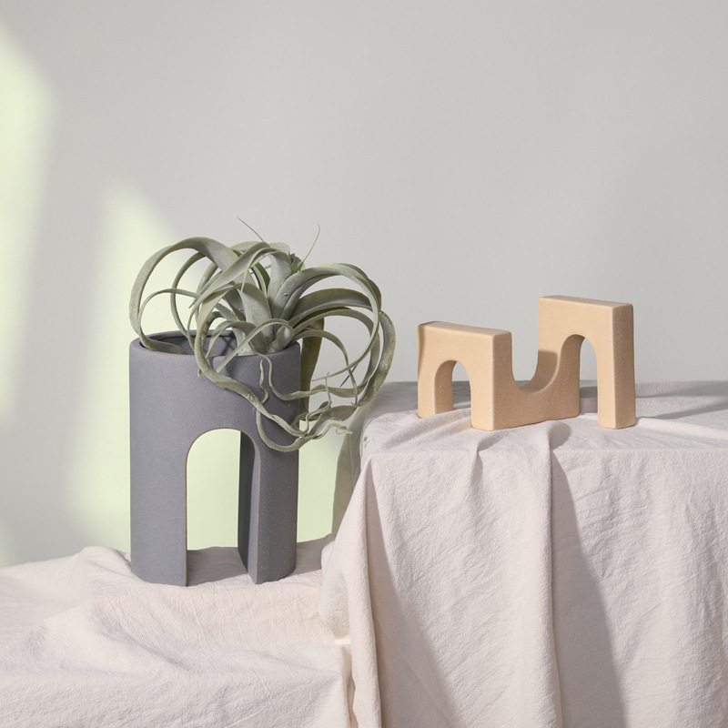 Nórdico moderno geométrico esmerilado de cerámica decoración creativa modelo habitación decoración suave pasillo TV gabinete decoración del hogar