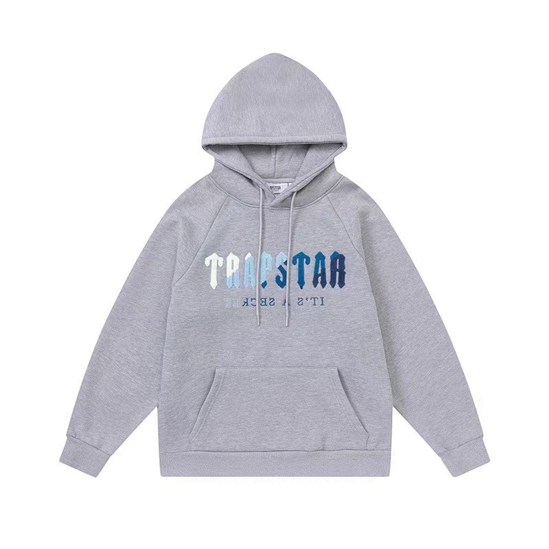 外贸Trapstar经典款彩虹渐变字母印花设计感宽松休闲百搭连帽卫衣|undefined