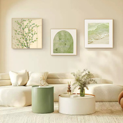 Creamy Wind Living Room Decorative Painting, Nordic Square Sofa Background Wall Hanging Abstract Texture Painting, Niche Art Wall Mural