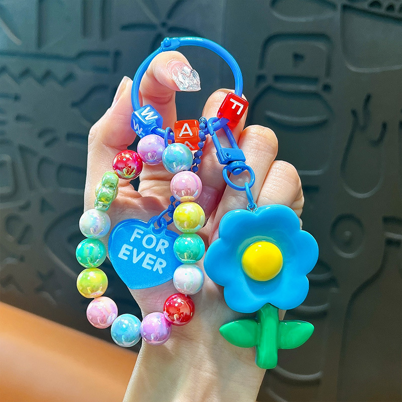 Flor de resina creativa colgante de llavero colgante colorido beaded pulsera mochila colgante decoración regalos pequeños regalos al por mayor