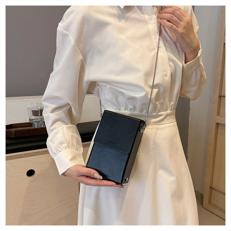 Damen Umhängetasche Mini Handytasche Rote Kettentasche Elegant_voghion.com