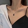 Black pendant, brand necklace, small design chain for key bag , internet celebrity, simple and elegant design, trend of season