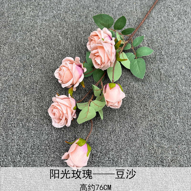 Artificial Rosa sola franela Rosa flor artificial boda decoración del hotel decoración del hogar arreglo de flores flor artificial Rose