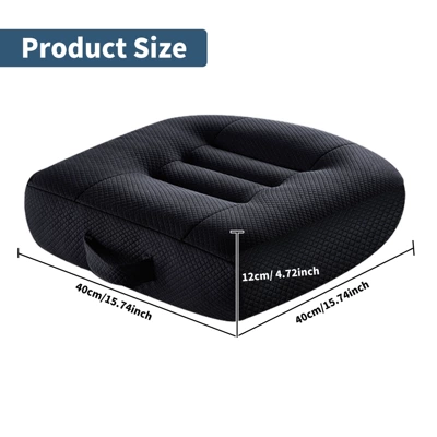 Cross-Border Source Manufacturer Heightening and Thickening Pad Driving Test Seat Cushion Driving Practice Female Driving Four-Season Seat Cushion Ready for Sale (Multi-function pad) - 404012-thick-and-large-black-upgraded-zipper-is-removable