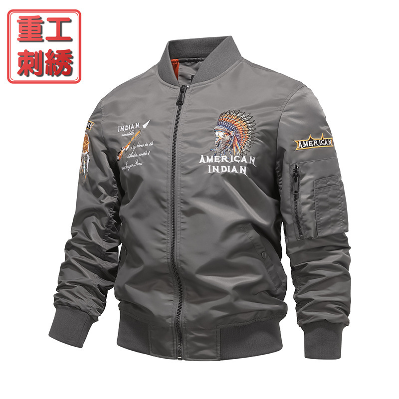 Transfronterizo chaqueta de hombre duro 2023 otoño nuevo cuello de béisbol chaqueta de vuelo para hombre vestido de trabajo bordado chaqueta para hombre