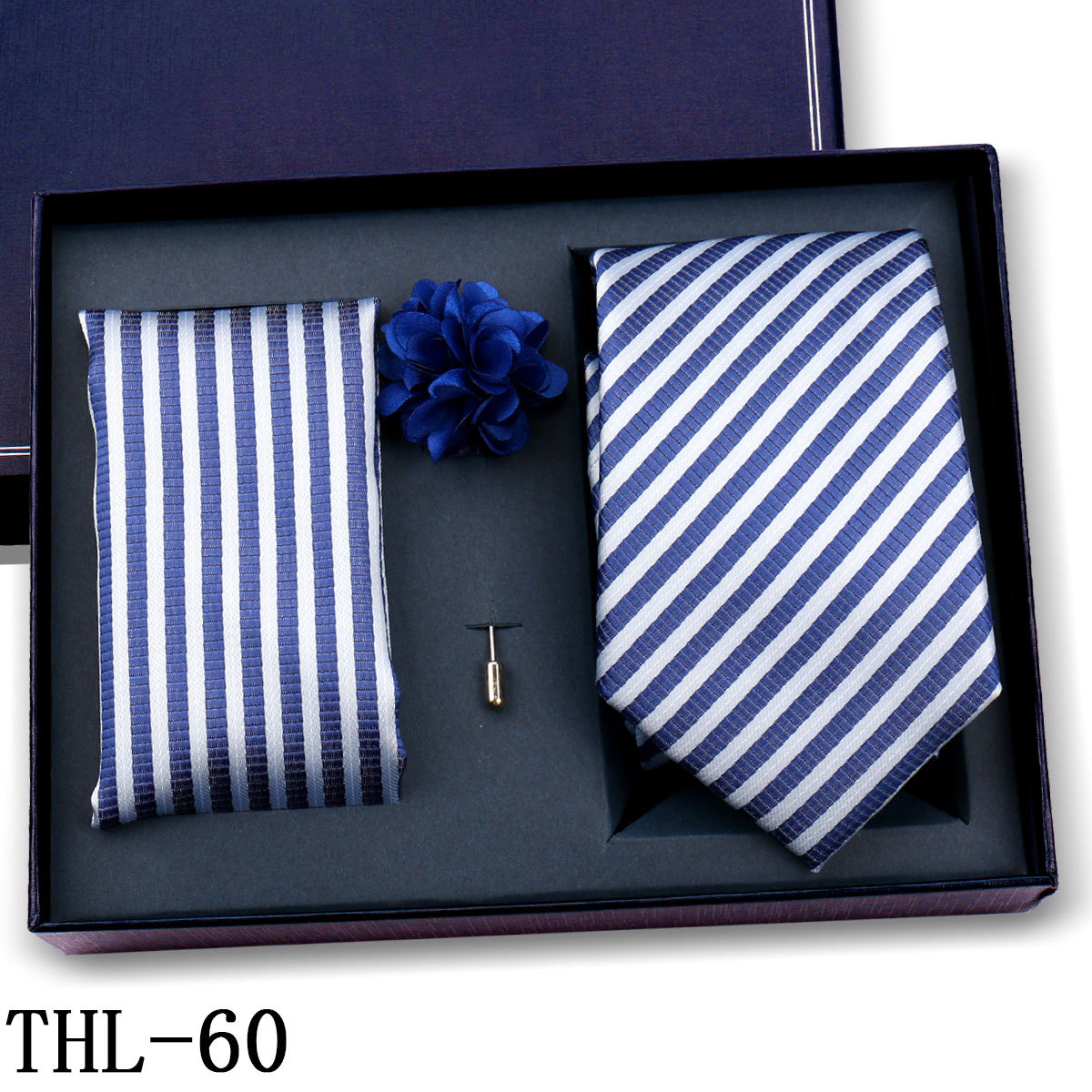 Juego de Corbata y Pañuelo para Hombre Poliéster para Bodas y Eventos de Negocios image 60