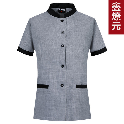 Cleaning work uniform short-sleeve hotel guest room cleaner uniform property aunt PA cleaning uniform plus size breathable