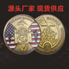 Cross-border supplier US military commemorative coin Navy Army painted commemorative medal antique bronze foreign trade promotional gift
