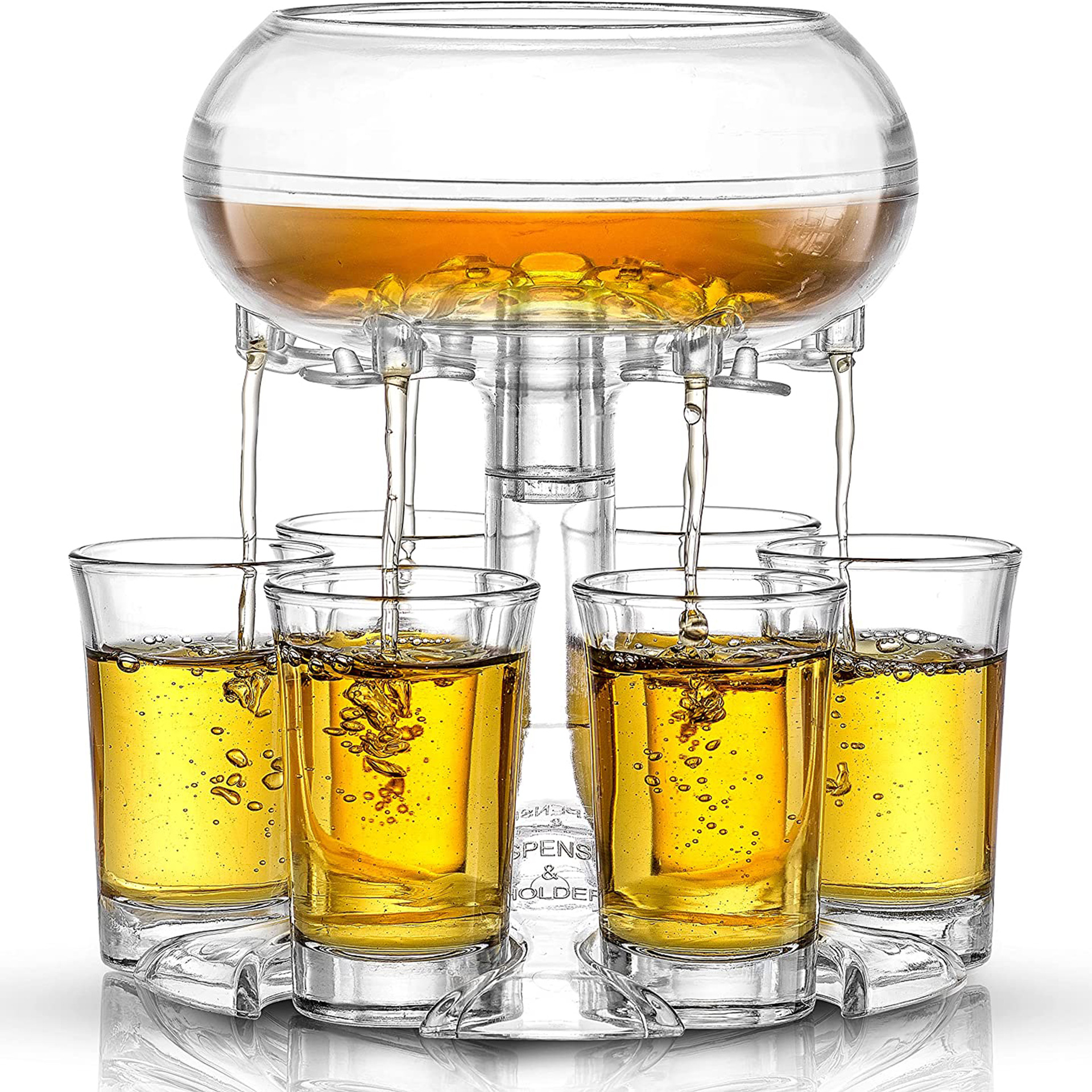 6 Shot Glass Dispenser bar pounder cocktail transparent splitter 6 Shot Glass Dispenser bar pounder cocktail transparent splitter