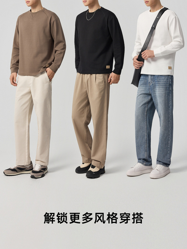 墨麦客男装270g基础款卫衣男2025秋季新款贴标装饰男士卫衣55765.|undefined