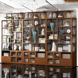 Floor-Standing Antique Rack New Chinese-Style Duobao Pavilion Multi-Layer Bookcase Living Room Multi-Layer Furniture Tea Partition Storage Display Cabinet