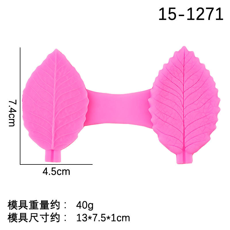 Hojas artificiales de silicona molde arcilla suave cerámica herramienta pastel postre fondant chocolate decoración Accesorios