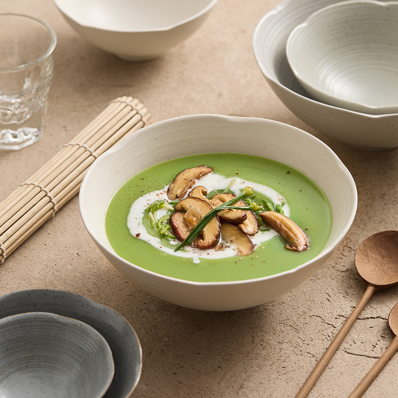Sopa casera creativa tazón de fideos de desayuno yogur tazón de avena hotel restaurante de cerámica nórdica tazón de arroz estilo japonés