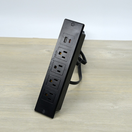 Manufacturer Certified US Standard 4-Outlet 3-Pin USB-A + CPD20W Fast Charging Furniture Desk Power Strip