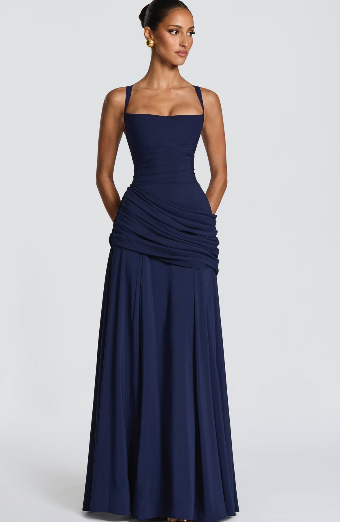 Women's Clothing High-Waisted Pleated Dress Elegant Resort Style Square Neck A-Line Full Skirt Spring For Formal & Casual For Women_ecoleips.com