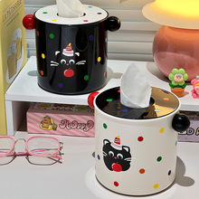 卡通可爱卫生间桌面纸巾盒防水卷纸置物盒大容量纸巾收纳筒批发