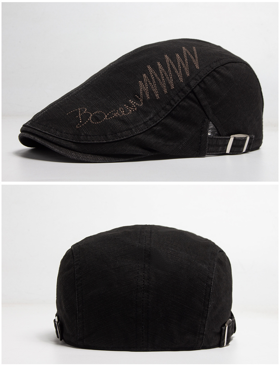 New Beret Spring and Autumn Pure Cotton Embroidered Duck Tongue Men's Fashion Casual Forward Hat_voghion.com