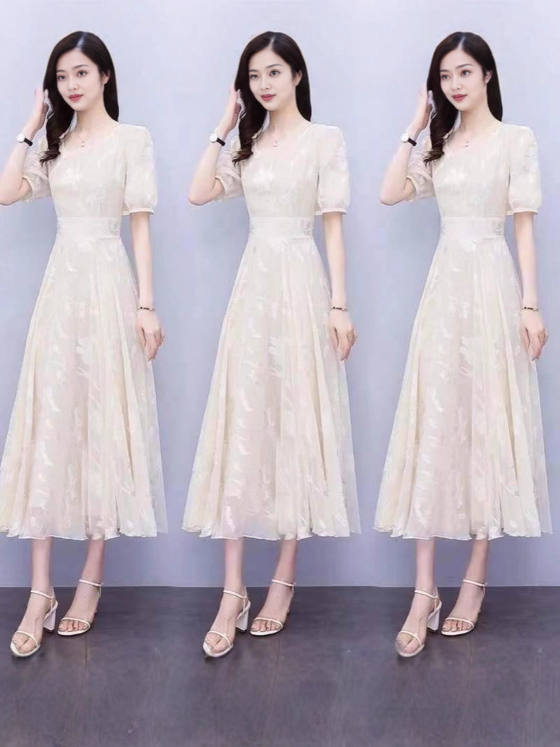 Summer shiffon fitted dress