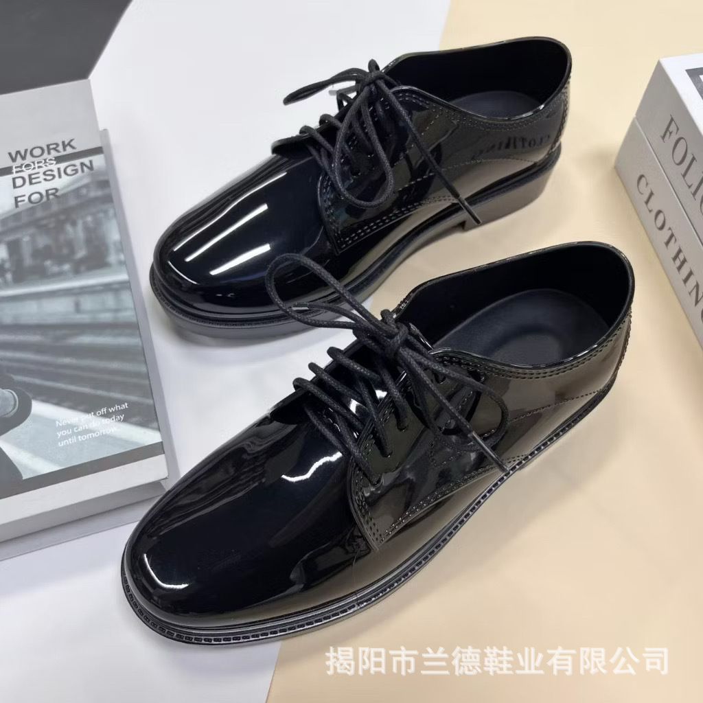 Comercio exterior transfronterizo zapatos de cuero formales de negocios de alta gama con cordones puntiagudos transpirables y brillantes zapatos derby de oficina de todo fósforo británicos