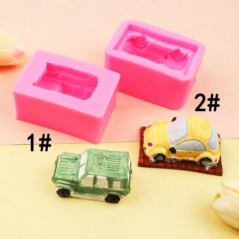 Coche pastel molde jalea pudding silicona molde 3D 3D dibujos animados lindo pastel mousse decorativo molde