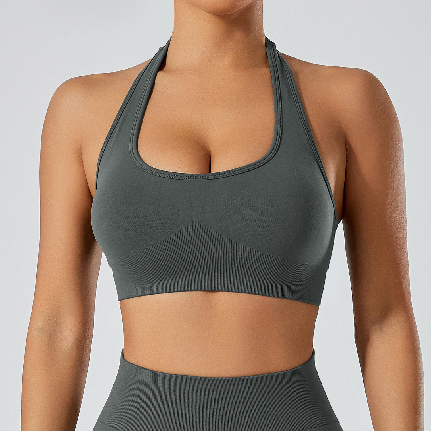 En stock verano belleza espalda u cuello Halter sujetador desgaste exterior a prueba de golpes correr entrenamiento ropa deportiva ropa interior yoga ropa chaleco