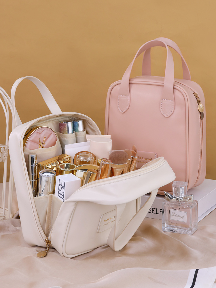 Bolsa de cosméticos de gran capacidad bolsa de lavado de viaje portátil de alta apariencia bolsa de almacenamiento de PU bolsa de almacenamiento de cosméticos