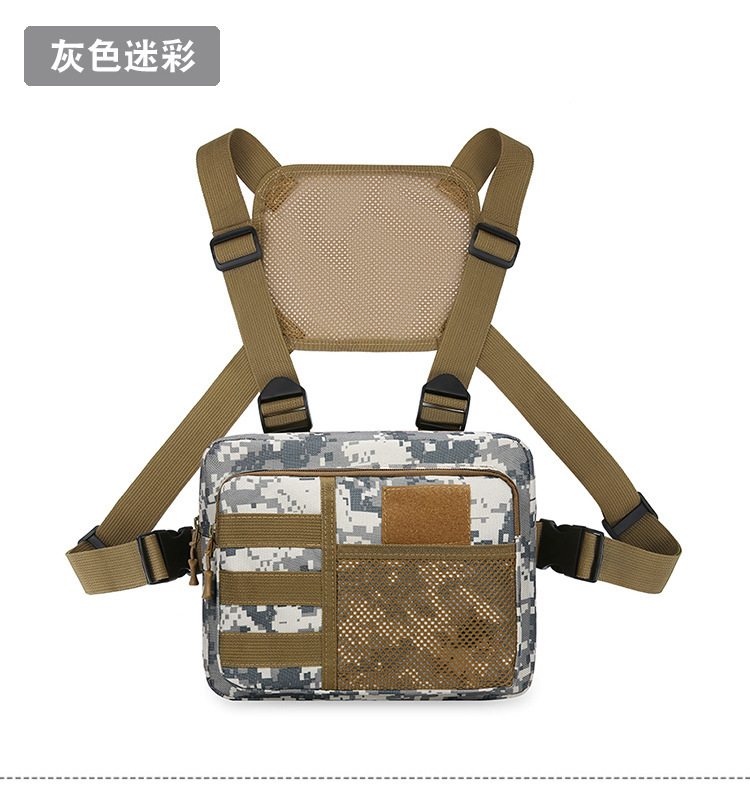 Nuevo estilo spot bolsa de pecho táctica bolsa de chaleco deportivo para correr bolsa de funciones de camuflaje chaleco casual de moda bolsa de pecho al por mayor