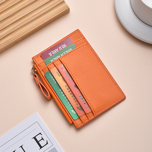 Keychain Wallet with Coin Purse for Women, Small Card Holder, Ins Style, Two-in-One Keychain Organizer, PU Leather Texture