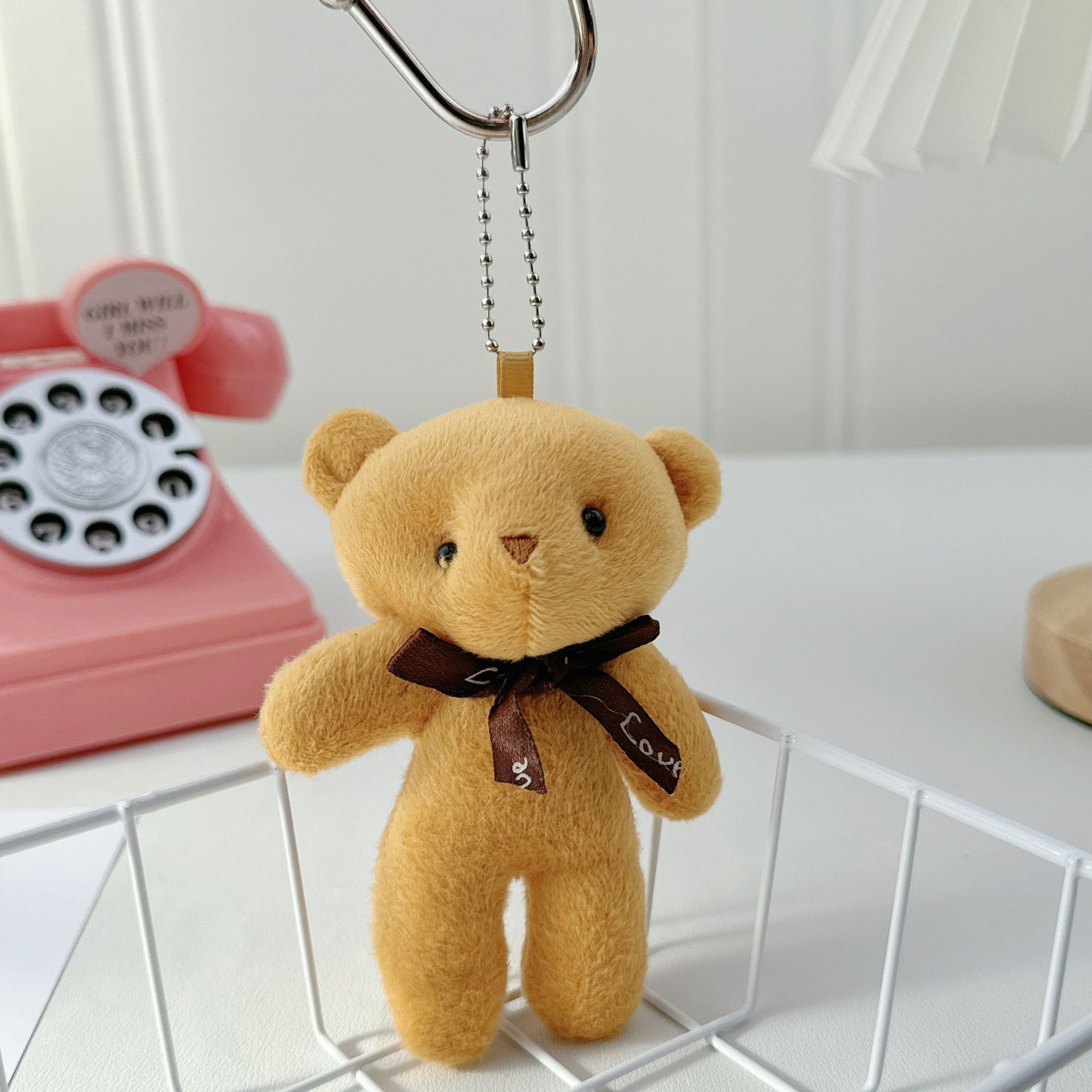 Muñeca de oso de peluche transfronterizo, muñeca de oso de una pieza de felpa, colgante, muñeca de oso, muñeca, juguete al por mayor, mini