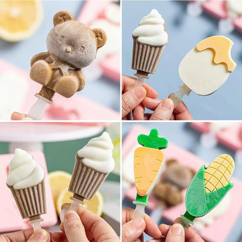 Новый мультяшный формочки для мороженого домашнего DIY мороженое палочки формы, творческий легкий извлекаемый mold pops up