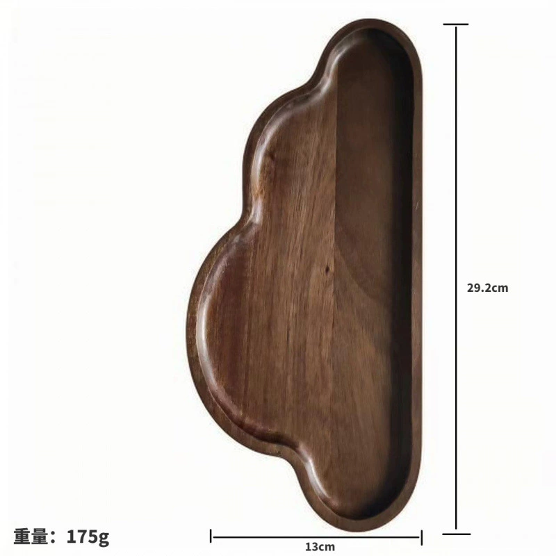 Japanese wooden rectangular dinner plate from natural wood, tea cup, (Physicals)