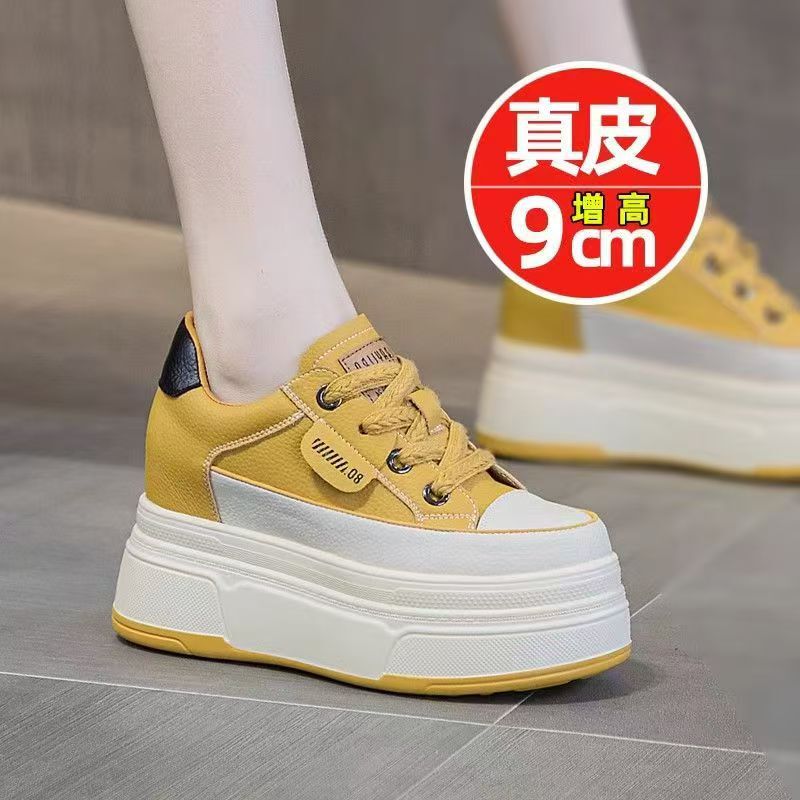 Women's Shoes White Shoes Height Increased Thick-soled Leather Sneakers 2025 Spring and Autumn Casual sneaker Women's Small Shoes Women's Shoes White Shoes Height Increased Thick-soled Leather Sneakers 2025 Spring and Autumn Casual sneaker Women's Small Shoes