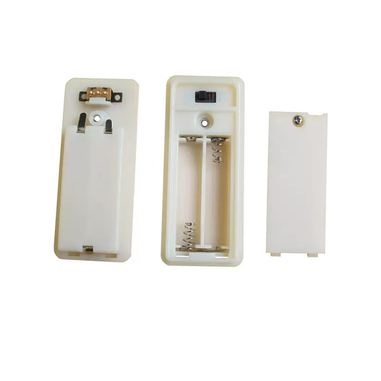 2节7号电池盒装弹片开关翻盖平推防脱落螺丝接铜线LED灯串diy灯带