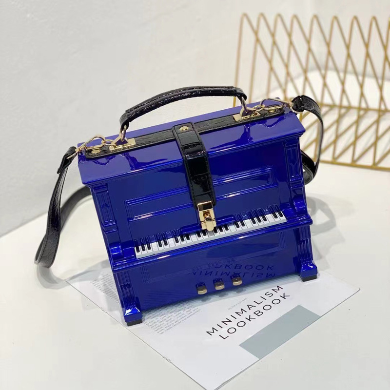 2024 New Cross-Border Women's Piano Bag Acrylic Box Bag Shoulder Crossbody Structured Small Square Bag - Thumbnail 7