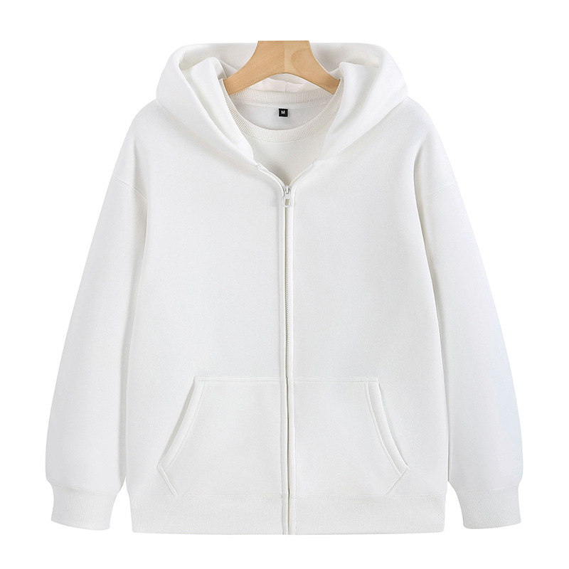 Chaqueta de uniforme de clase de institución de entrenamiento de manga larga con capucha y cremallera gruesa, ropa de trabajo con forro polar, sudadera personalizada con impresión de logotipo