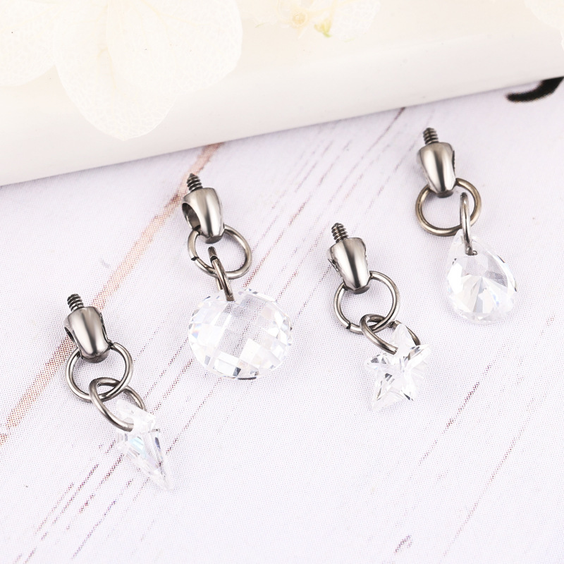 Labret piercing jewelry detail image