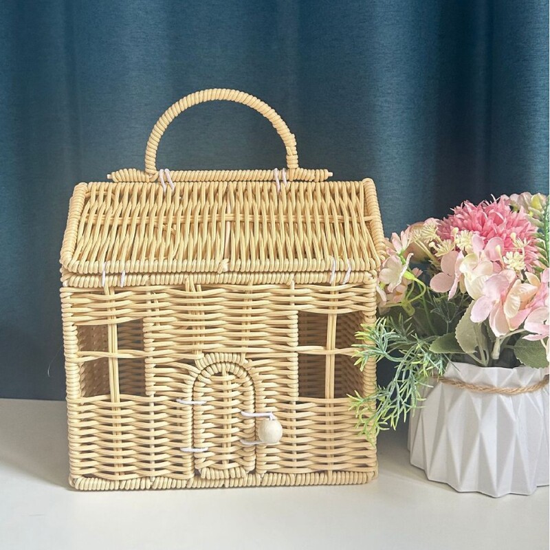 New Arrival Handmade Rattan Basket Baking Dim Sum Basket Snowflake Crisp Cow Cracker Basket Toffee Coffee Candy Gift Basket