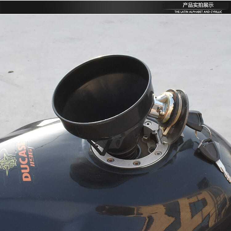 Guía de llenado de aceite de la motocicleta tubo de plástico embudo coche gasolina combustible líquido herramienta de reparación de combustible cubo doméstico